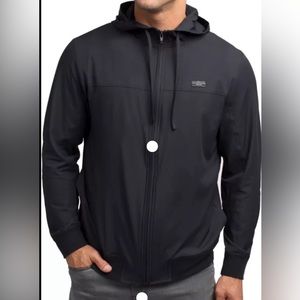 Travis Matthew’s Wanderlust Hoodie Hooded Jacket Zip Up Windbreaker Black Large